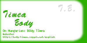 timea body business card