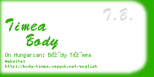 timea body business card